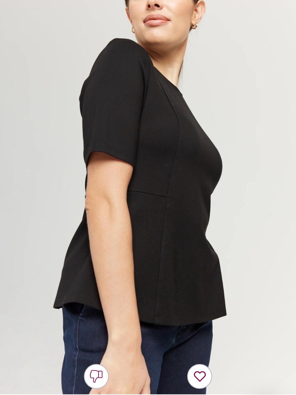 NWT Brass Prima Ponte Short-Sleeve Peplum Top - M